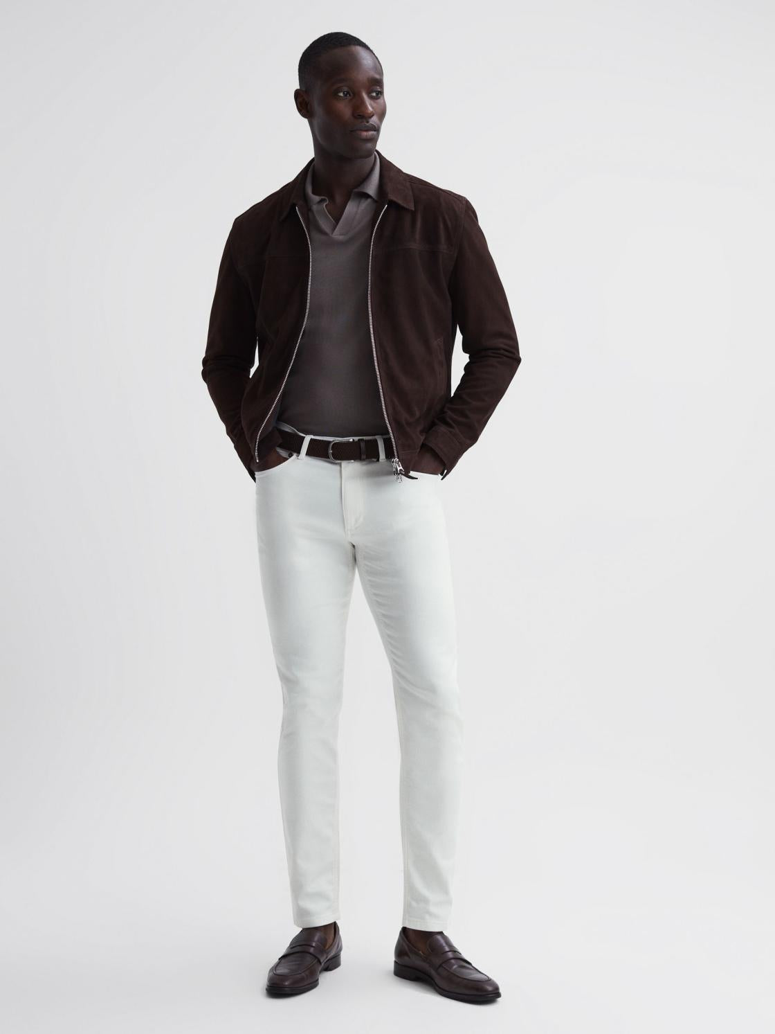 Reiss Jeans | Dover Slim Fit Brushed Jeans White - Men