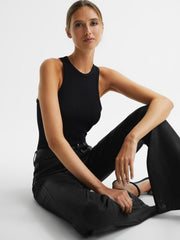 Reiss Jeans | Genevieve Paige Flared Coated Jeans Black - Women