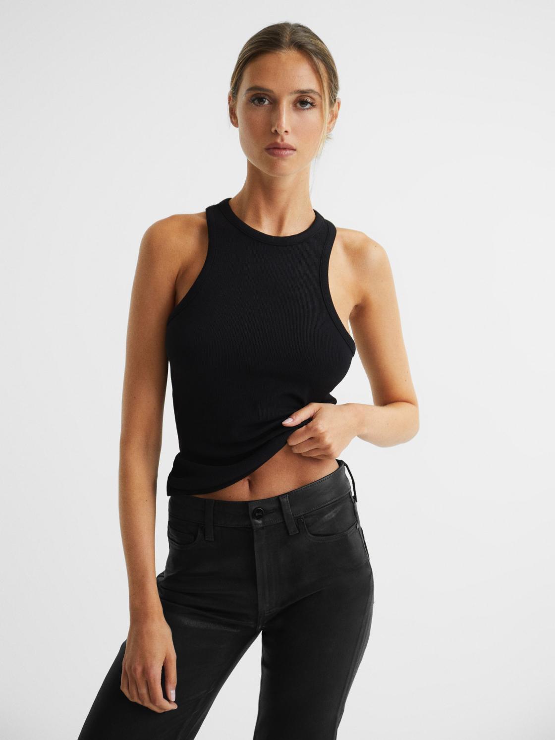 Reiss Jeans | Genevieve Paige Flared Coated Jeans Black - Women