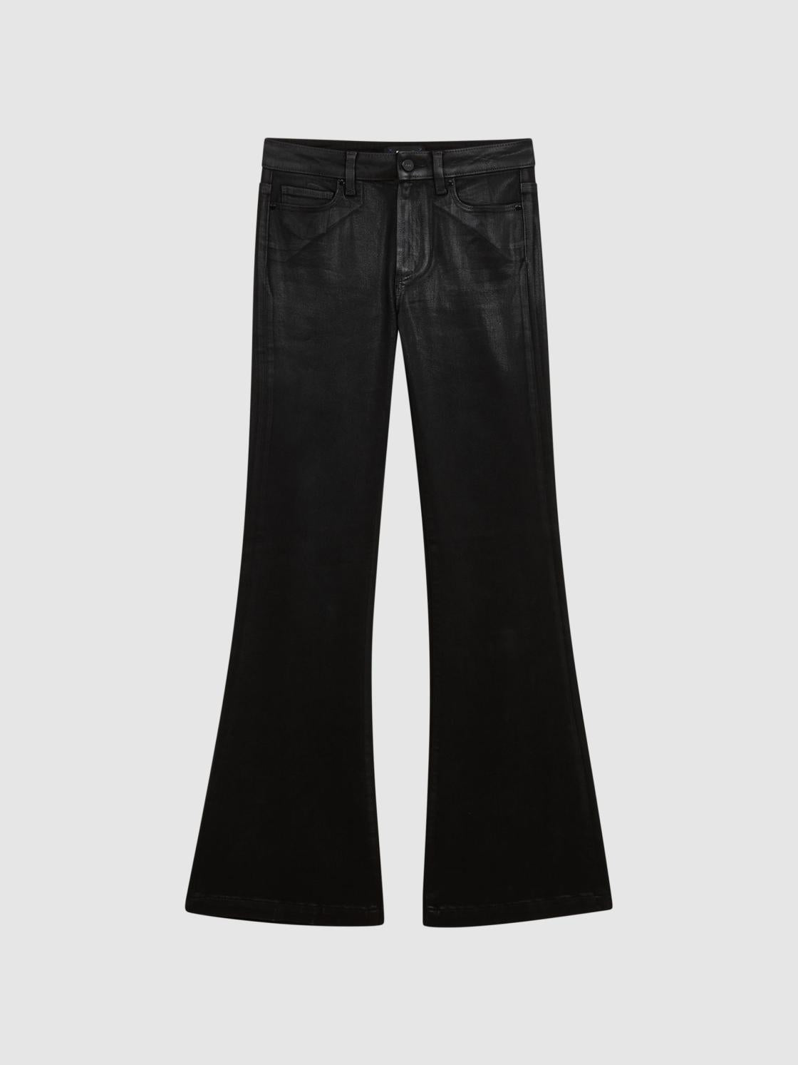Reiss Jeans | Genevieve Paige Flared Coated Jeans Black - Women