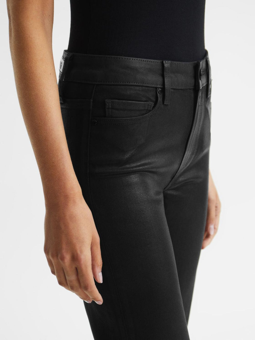 Reiss Jeans | Genevieve Paige Flared Coated Jeans Black - Women