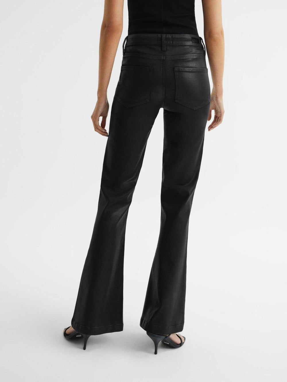 Reiss Jeans | Genevieve Paige Flared Coated Jeans Black - Women