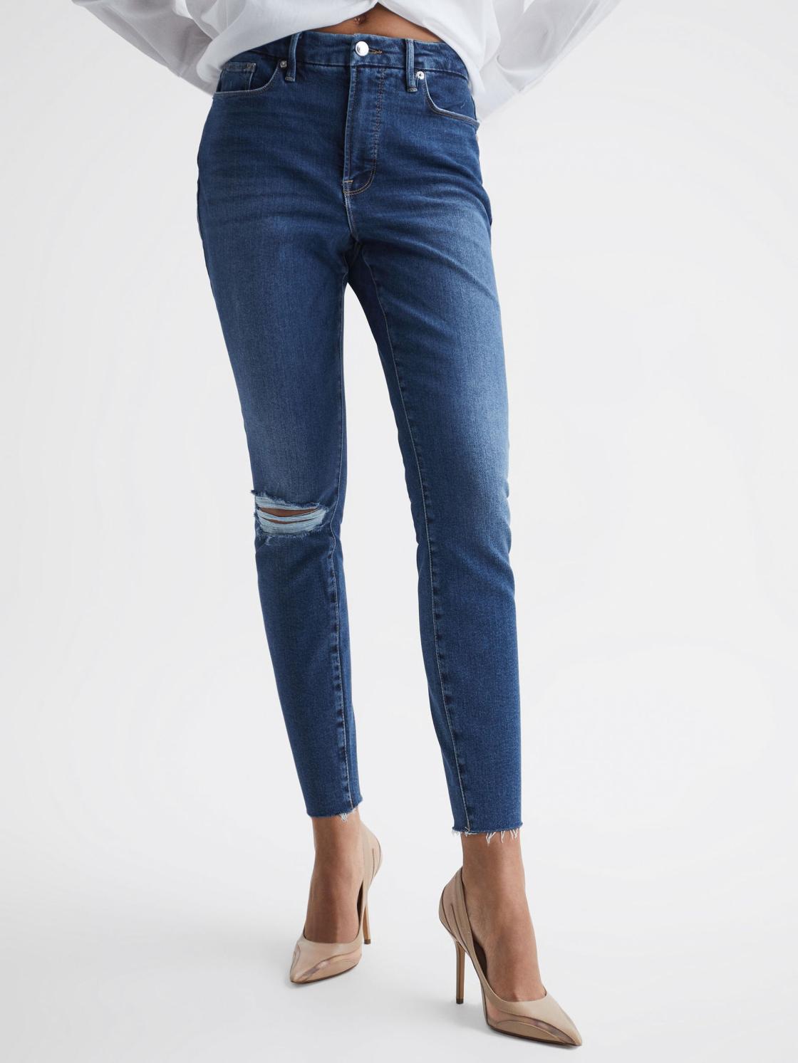 Reiss Jeans | Good American Cropped Skinny Jeans Dark Blue - Women