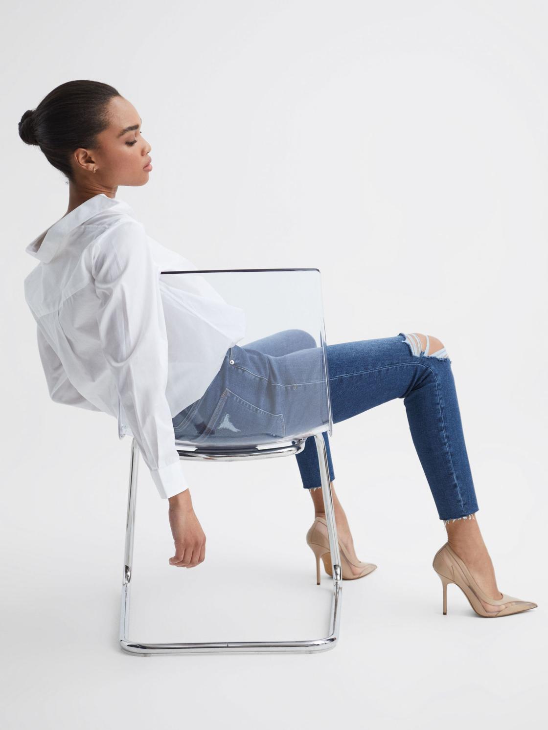 Reiss Jeans | Good American Cropped Skinny Jeans Dark Blue - Women