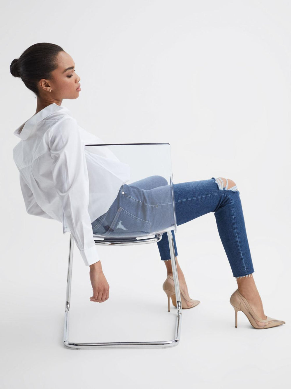 Reiss Jeans | Good American Cropped Skinny Jeans Dark Blue - Women