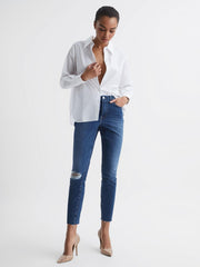 Reiss Jeans | Good American Cropped Skinny Jeans Dark Blue - Women