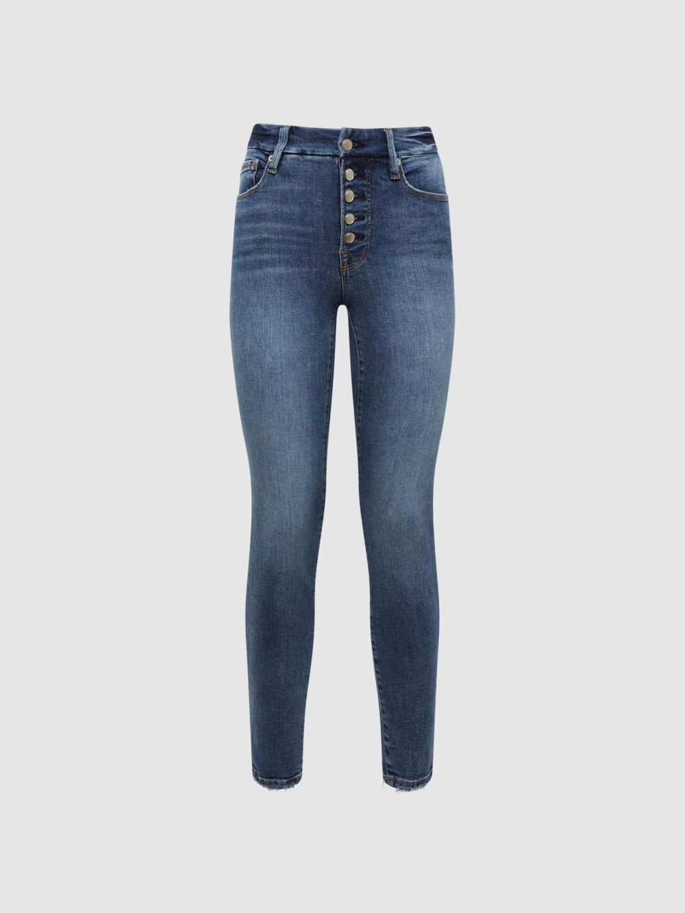 Reiss Jeans | Good American Exposed Button Skinny Jeans Indigo - Women