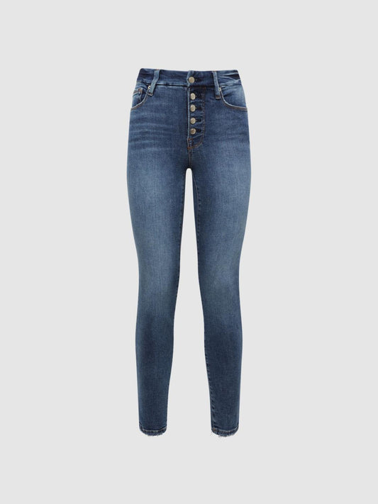 Reiss Jeans | Good American Exposed Button Skinny Jeans Indigo - Women