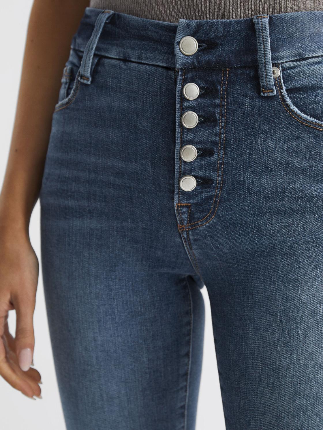 Reiss Jeans | Good American Exposed Button Skinny Jeans Indigo - Women