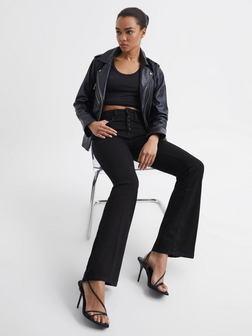 Reiss Jeans | Good American Flared Jeans Black - Women