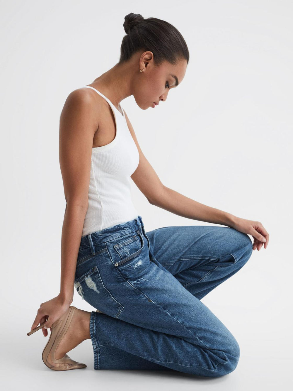 Reiss Jeans | Good American Good American 90s Fit Jeans Mid Blue - Women