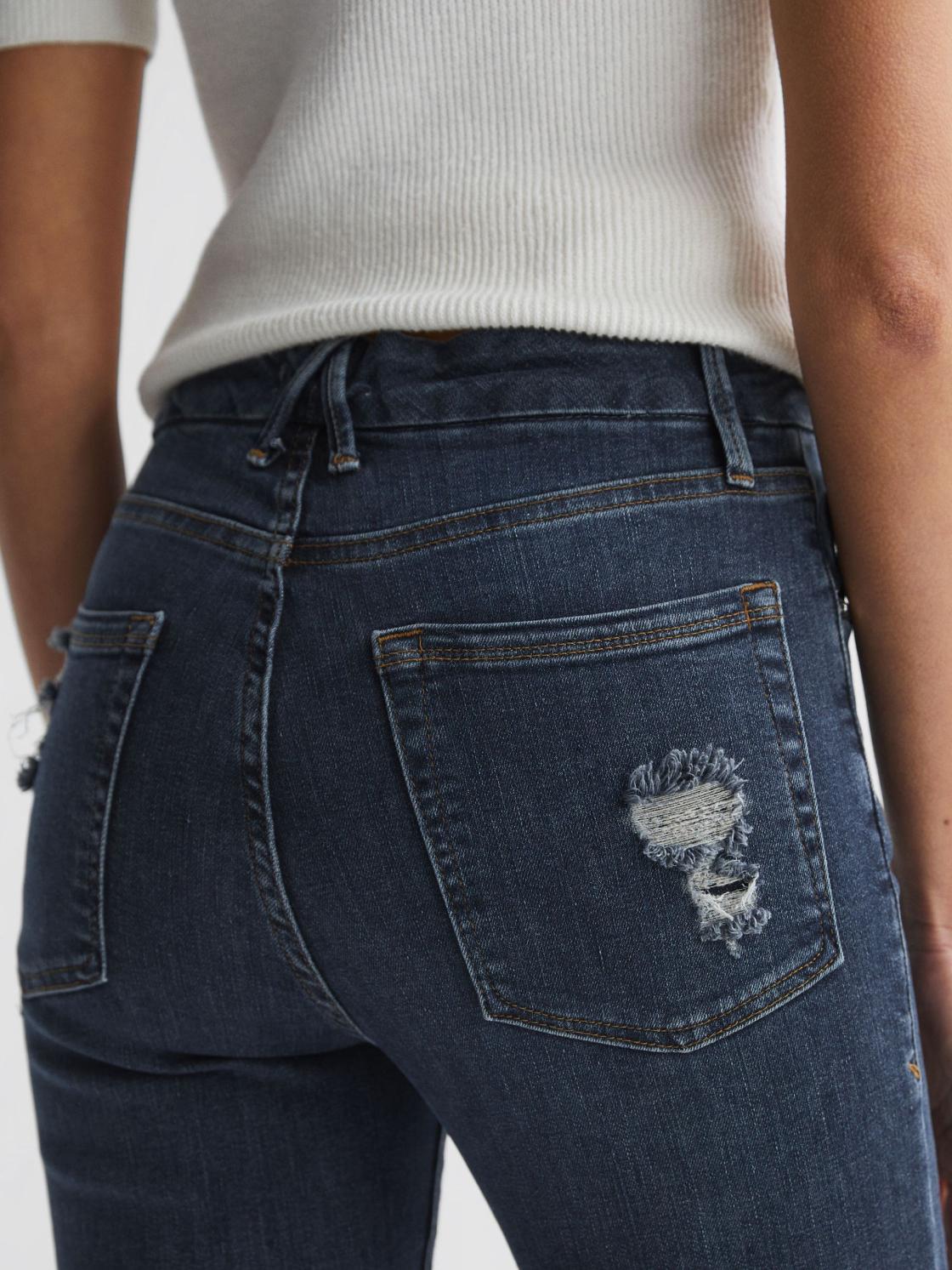 Reiss Jeans | Good American Good American Released Hem Skinny Jeans Dark Blue - Women