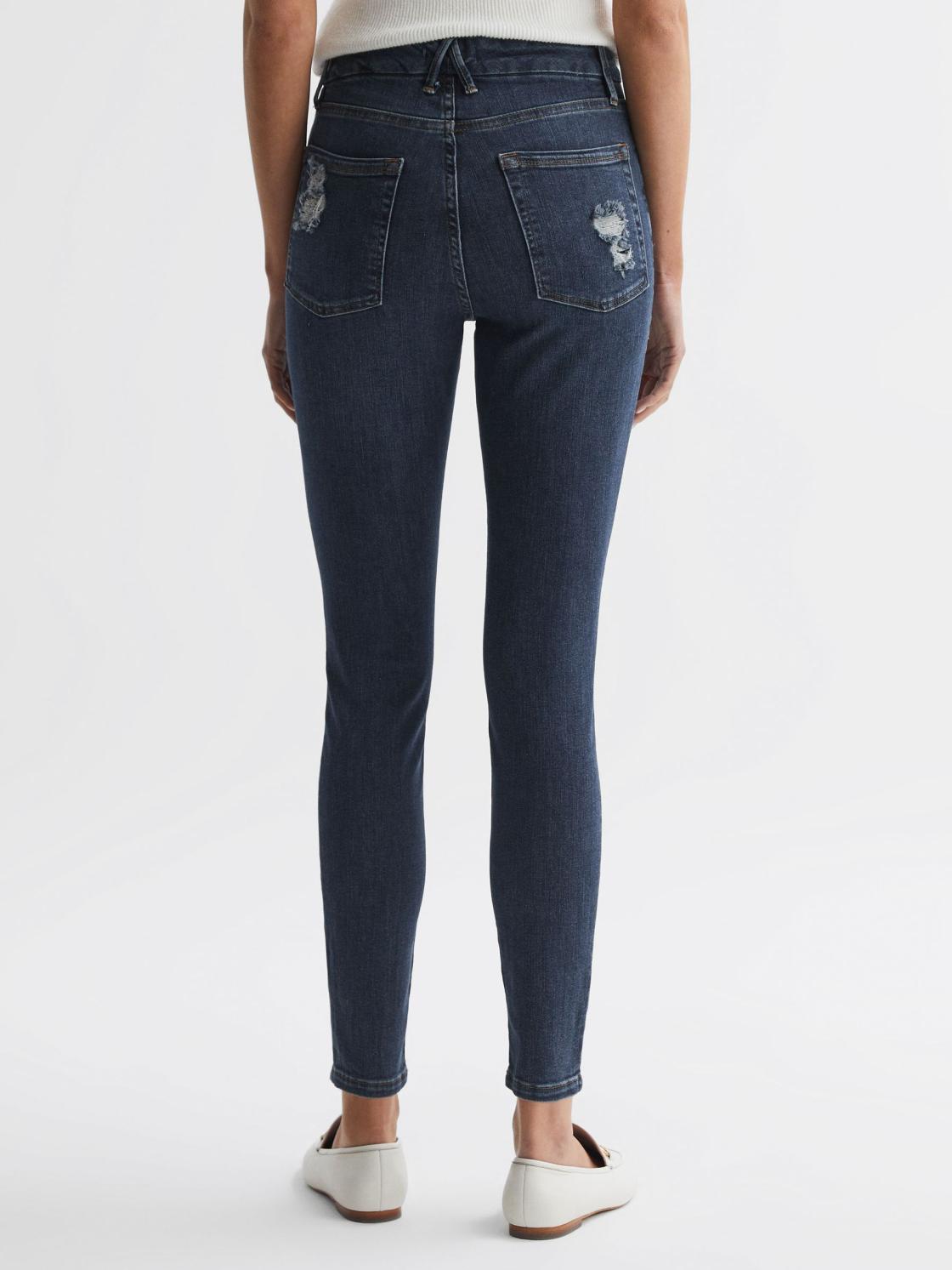 Reiss Jeans | Good American Good American Released Hem Skinny Jeans Dark Blue - Women