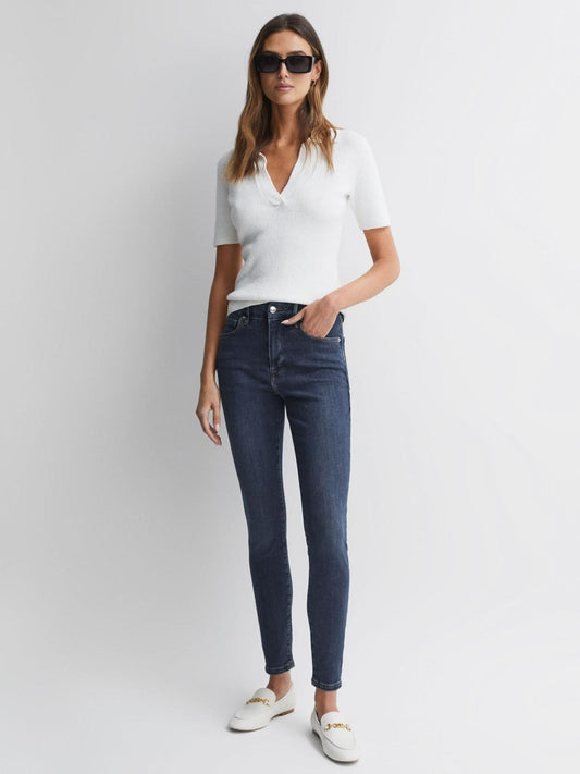 Reiss Jeans | Good American Good American Released Hem Skinny Jeans Dark Blue - Women