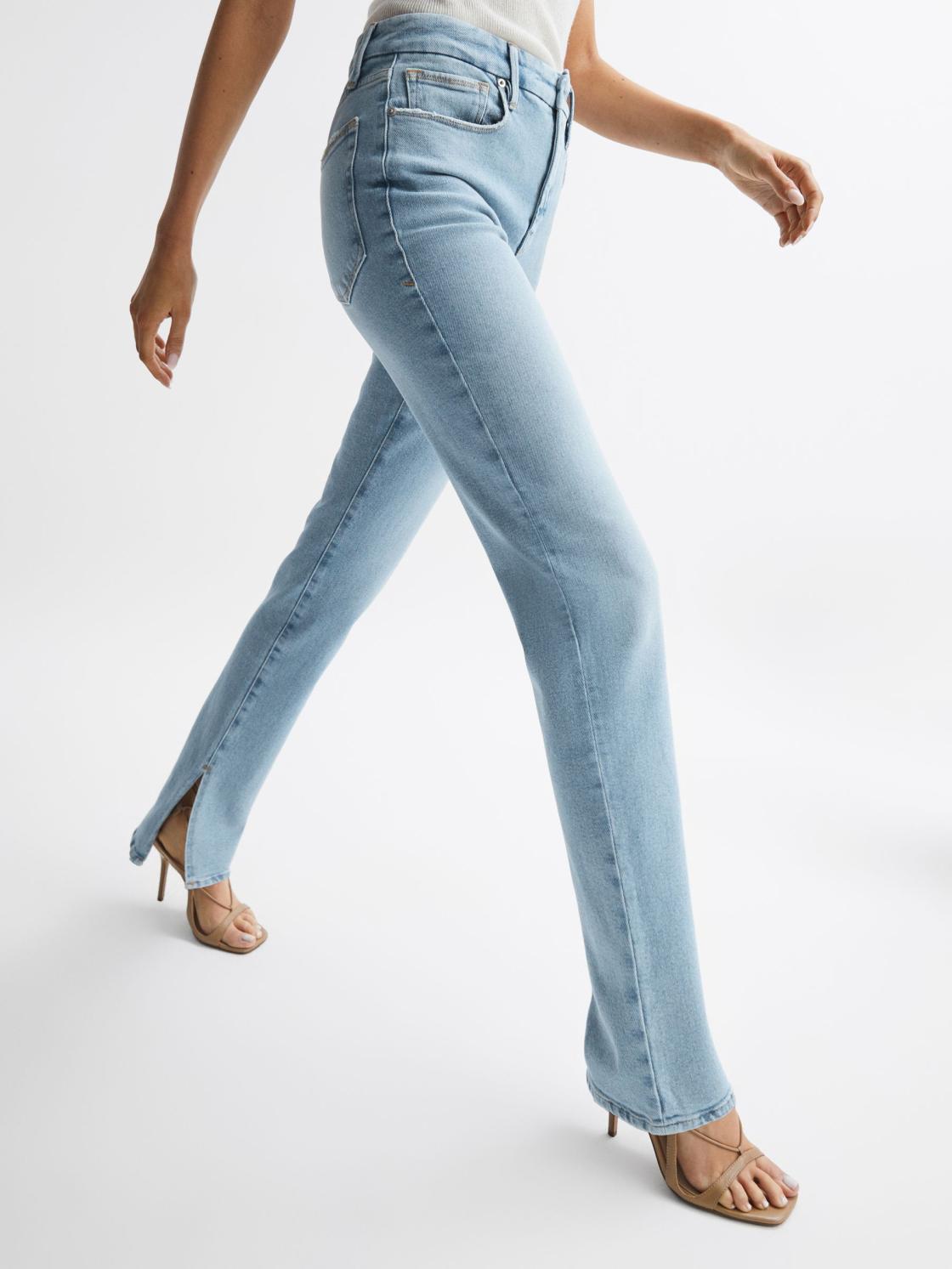 Reiss Jeans | Good American High Rise Inseam Split Jeans Mid Blue - Women