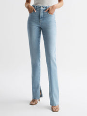 Reiss Jeans | Good American High Rise Inseam Split Jeans Mid Blue - Women