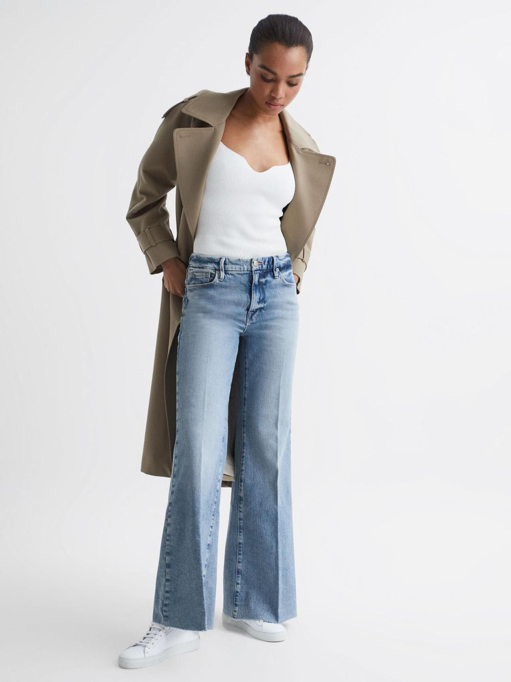 Reiss Jeans | Good American Palazzo Jeans Mid Blue - Women