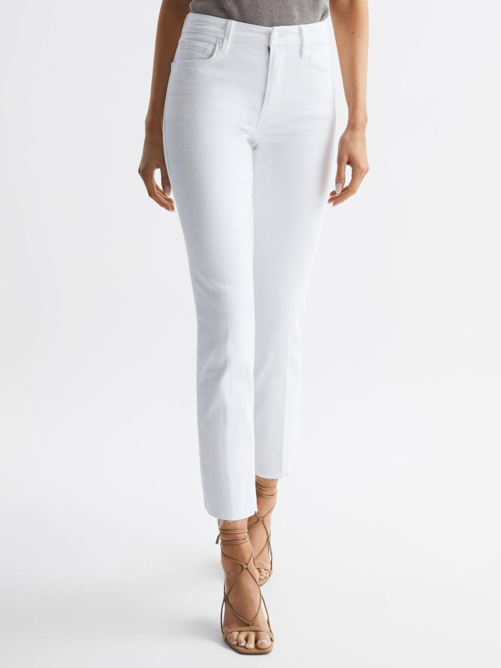 Reiss Jeans | Good American Straight Leg Skinny Jeans White - Women