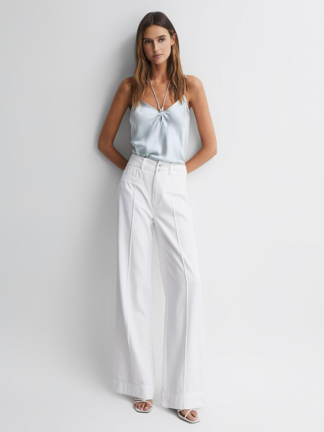 Reiss Jeans | Harper Paige High Rise Wide Leg Jeans Boss White - Women