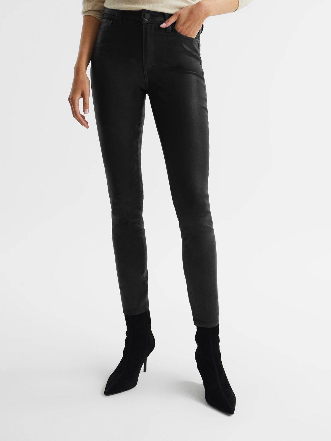 Reiss Jeans | Hoxton PAIGE Coated Skinny Jeans Black - Women