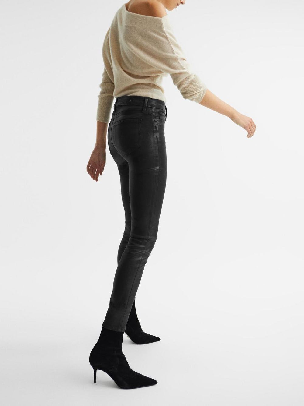 Reiss Jeans | Hoxton PAIGE Coated Skinny Jeans Black - Women