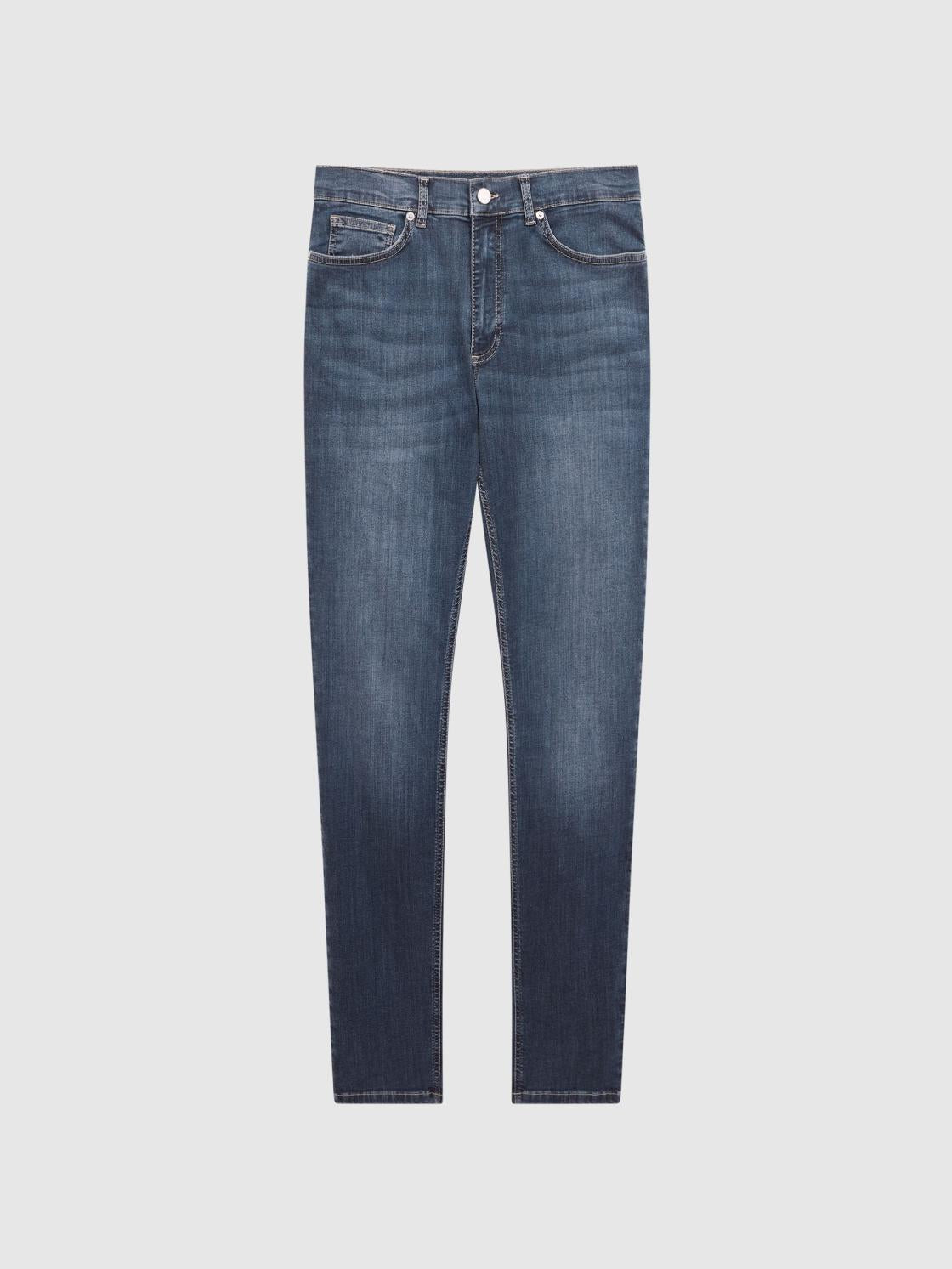 Reiss Jeans | James Jersey Slim Fit Washed Jeans Washed Indigo - Men