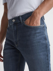 Reiss Jeans | James Jersey Slim Fit Washed Jeans Washed Indigo - Men