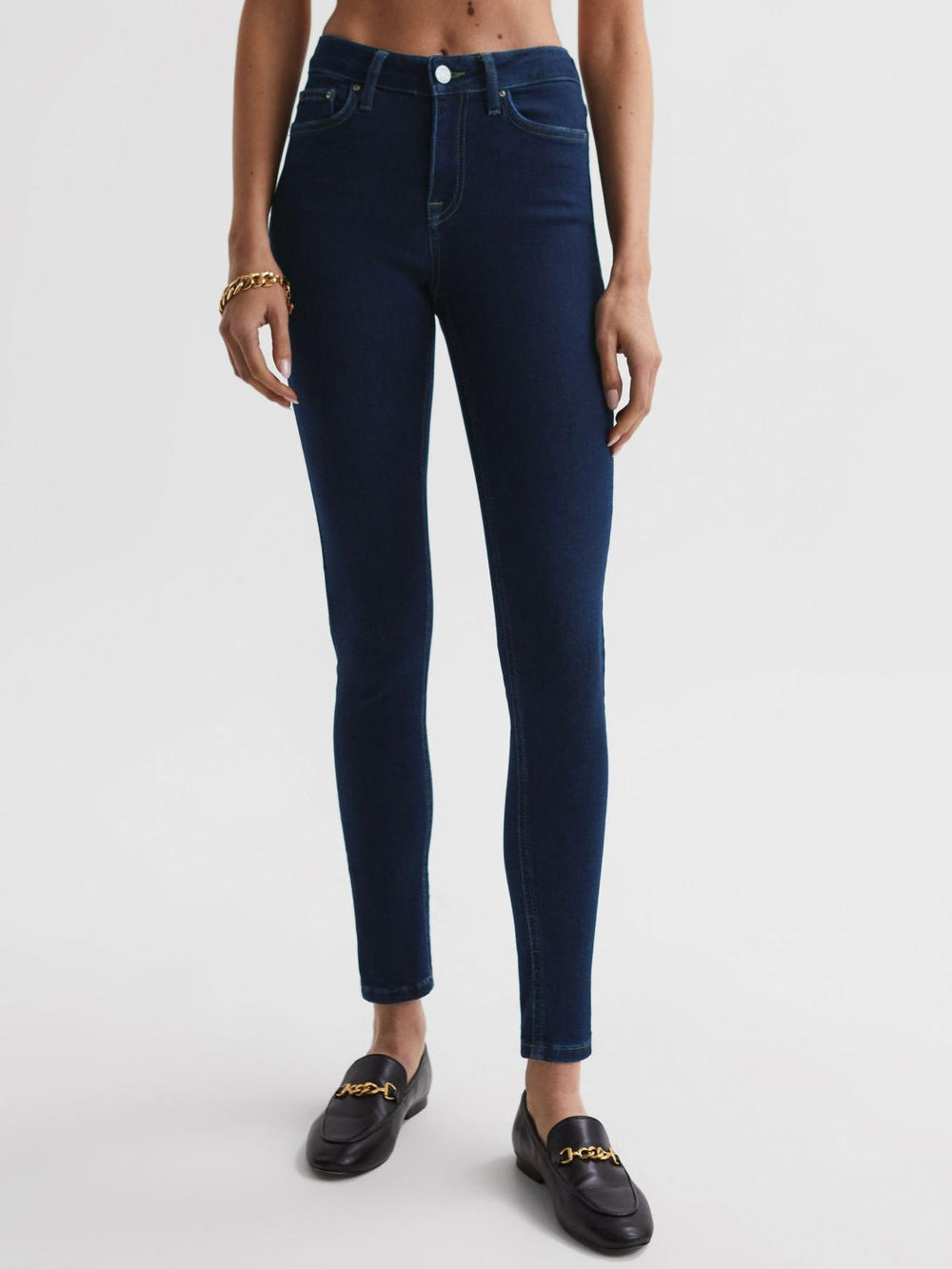 Reiss Jeans | Lux Mid Rise Skinny Jeans Indigo - Women