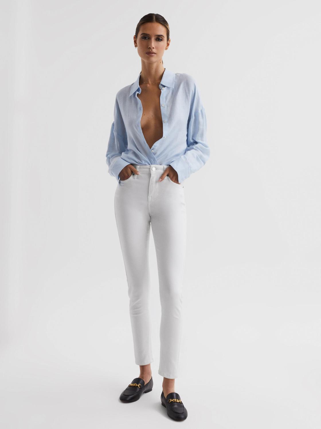 Reiss Jeans | Lux Mid Rise Skinny Jeans White - Women