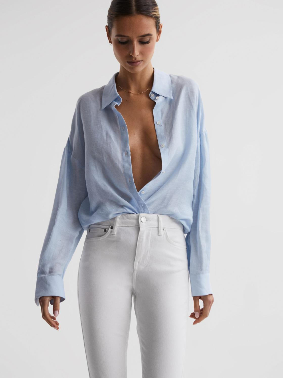 Reiss Jeans | Lux Mid Rise Skinny Jeans White - Women