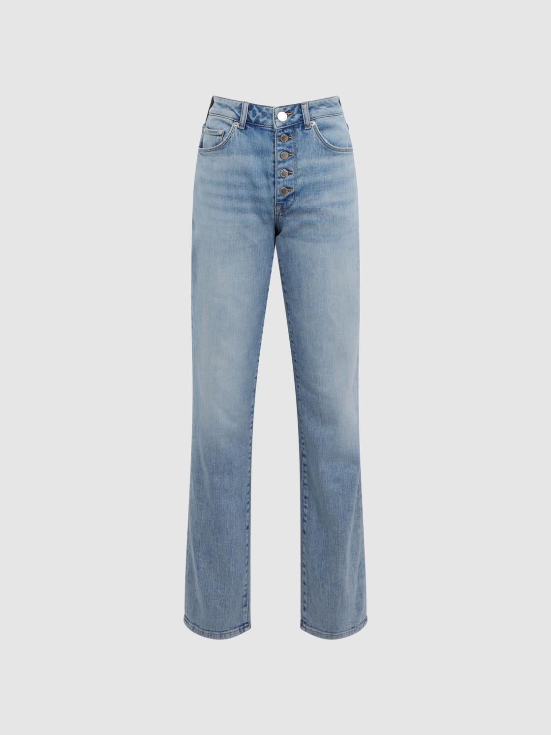 Reiss Jeans | Maisie Cropped Mid Rise Straight Leg Jeans Light Blue - Women