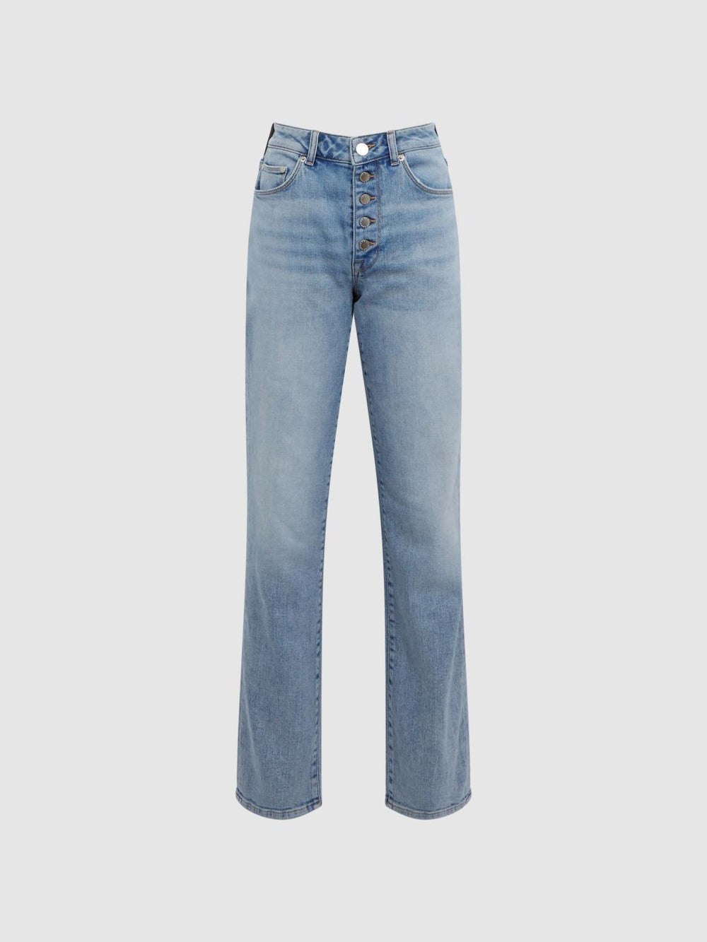 Reiss Jeans | Maisie Cropped Mid Rise Straight Leg Jeans Light Blue - Women