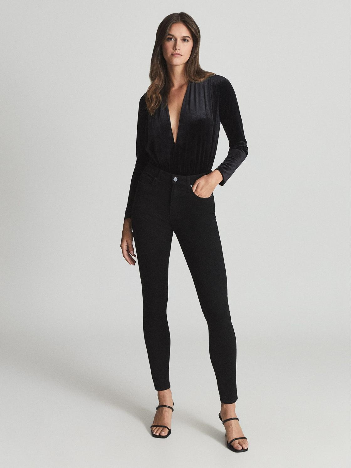 Reiss Jeans | Margot Paige High Rise Stretch Skinny Jeans Black - Women