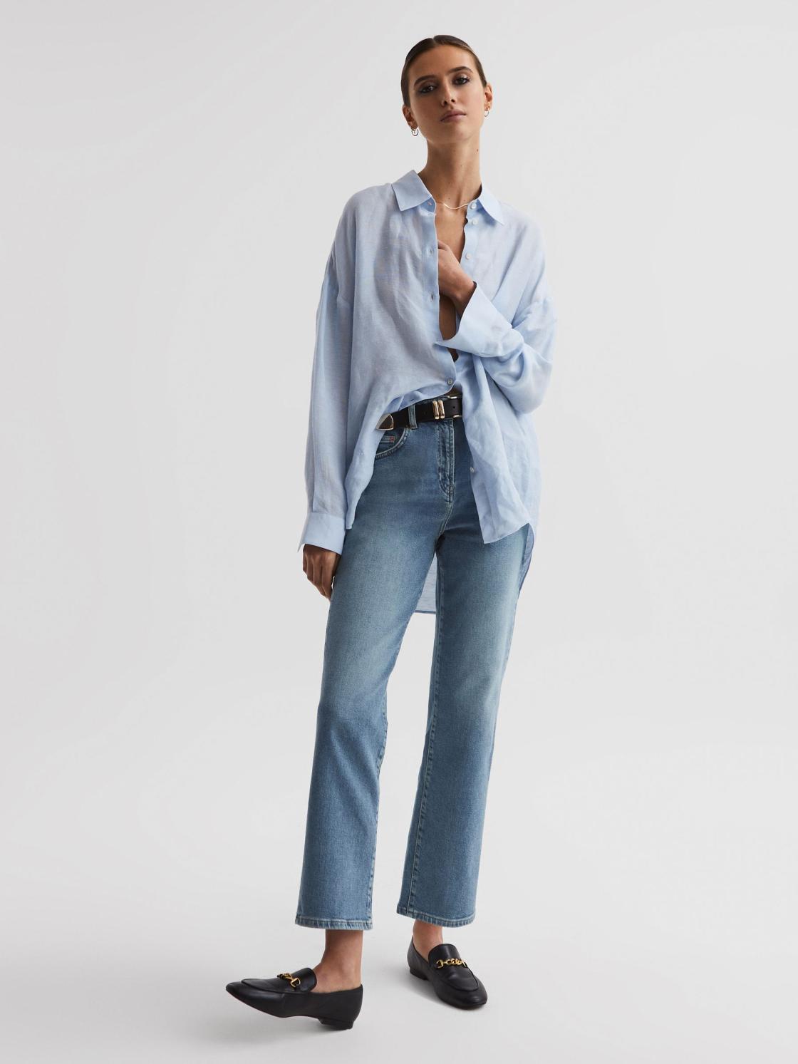 Reiss Jeans | Phillipa Straight Leg Boyfriend Jeans Light Blue - Women