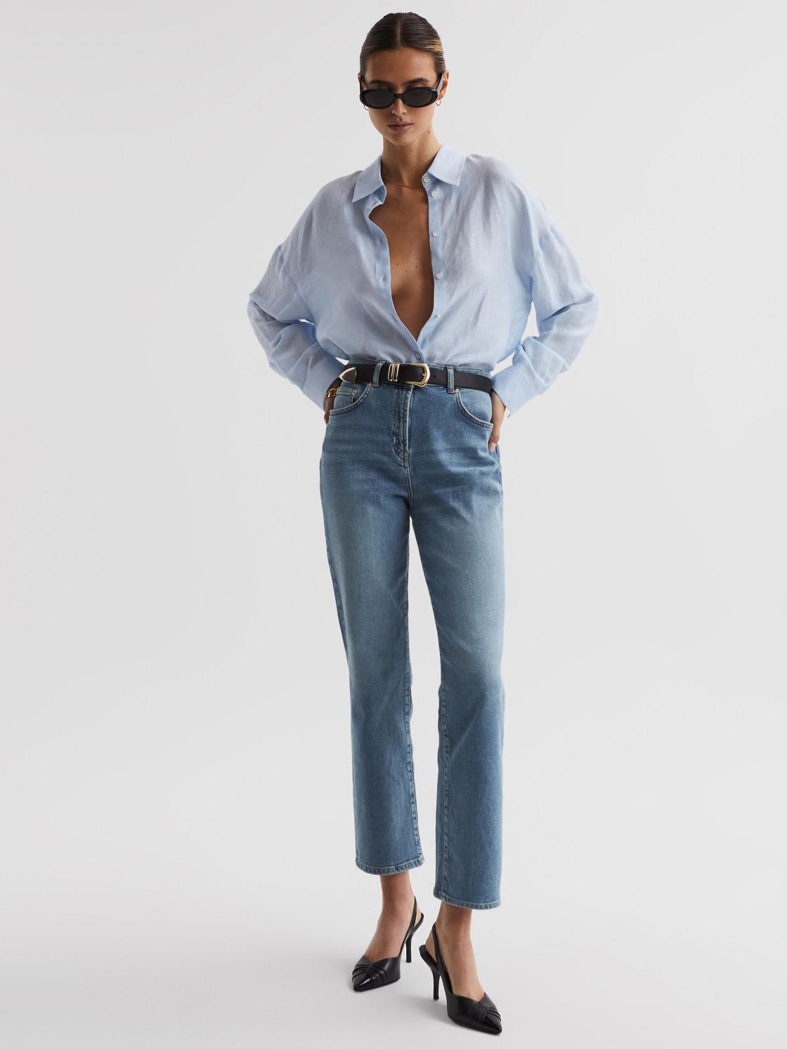 Reiss Jeans | Phillipa Straight Leg Boyfriend Jeans Light Blue - Women