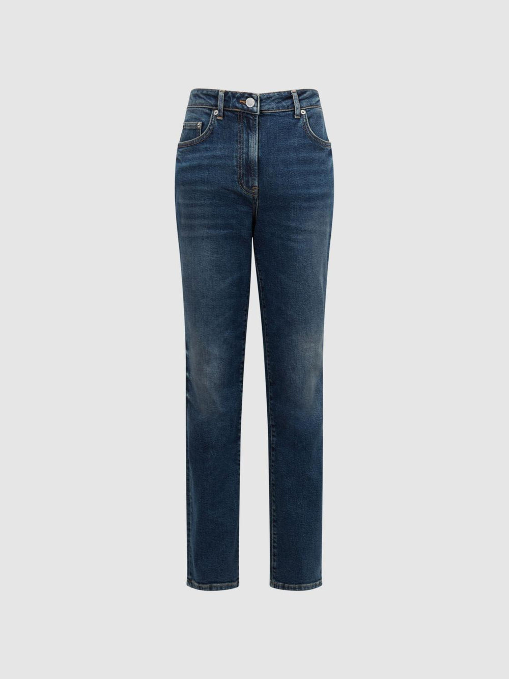 Reiss Jeans | Phillipa Straight Leg Boyfriend Jeans Mid Blue - Women