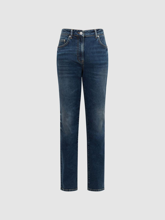 Reiss Jeans | Phillipa Straight Leg Boyfriend Jeans Mid Blue - Women