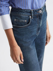 Reiss Jeans | Phillipa Straight Leg Boyfriend Jeans Mid Blue - Women