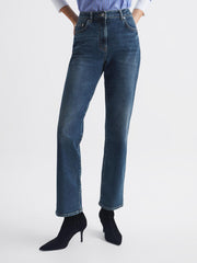Reiss Jeans | Phillipa Straight Leg Boyfriend Jeans Mid Blue - Women
