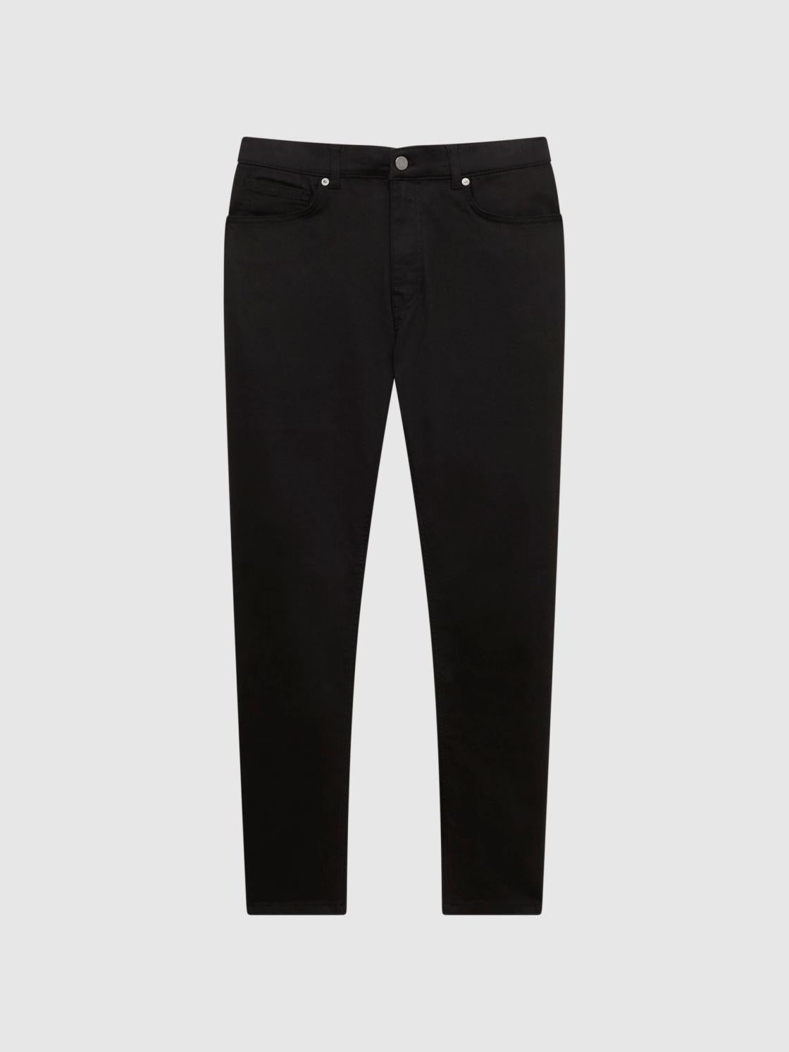 Reiss Jeans | Rufus Tapered Slim Fit Jersey Stretch Jeans Black - Men