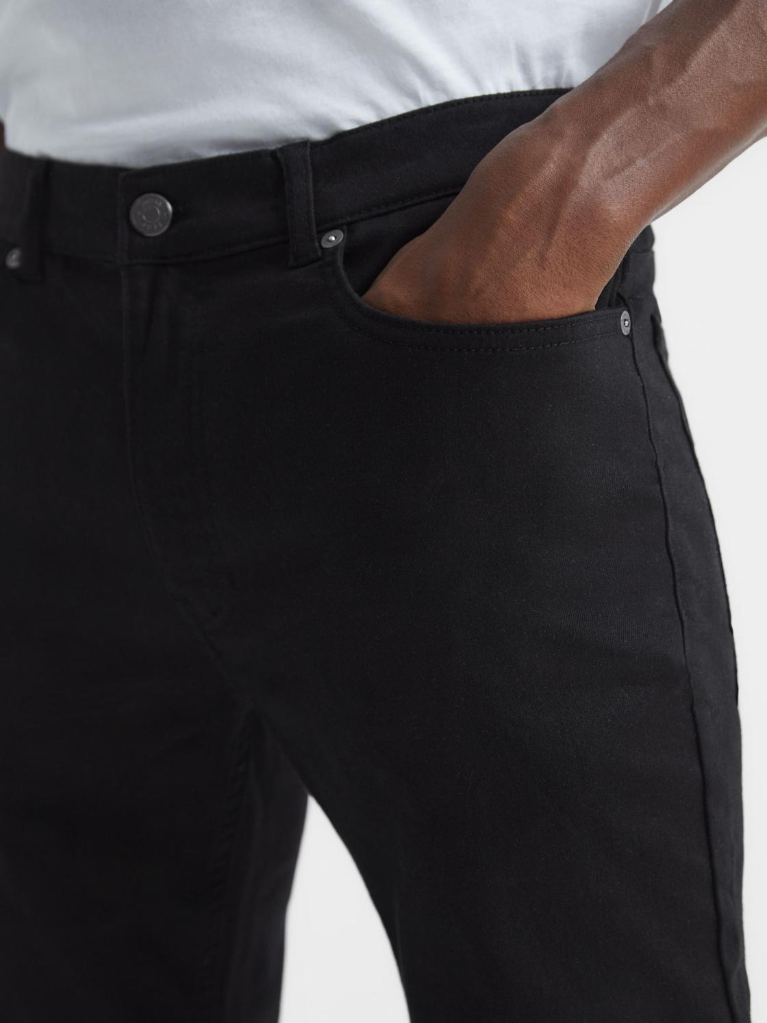 Reiss Jeans | Rufus Tapered Slim Fit Jersey Stretch Jeans Black - Men