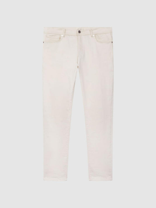 Reiss Jeans | Santorini Tapered Slim Fit Stretch Jeans Ecru - Men