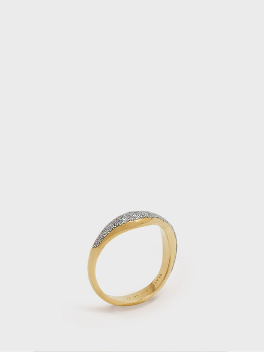 Reiss Jewellery | Aura Maria Black Glitter Ring Gold - Women
