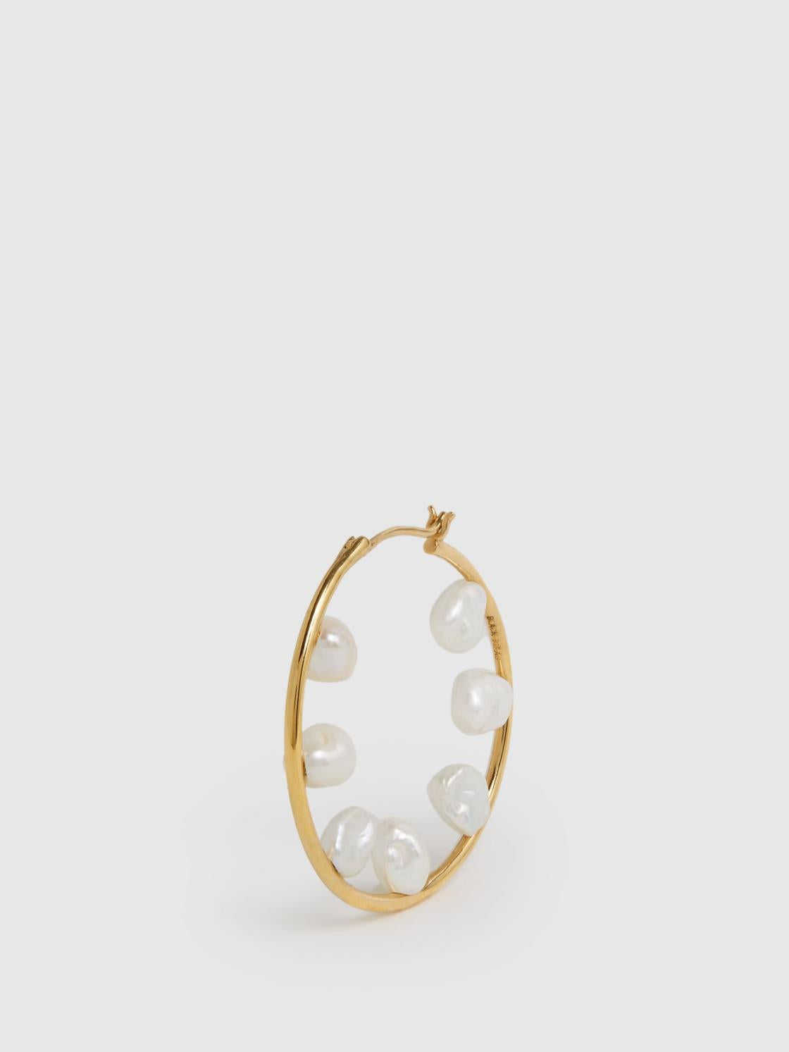 Reiss Jewellery | Baroque 35 Maria Black Hoop Earring Gold - Women