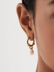 Reiss Jewellery | Cha Cha Maria Black Pearl Hoop Earring Gold - Women