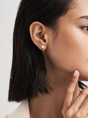 Reiss Jewellery | Frida Maria Black Pearl Earring Gold - Women