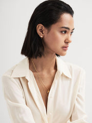 Reiss Jewellery | Frida Maria Black Pearl Earring Gold - Women