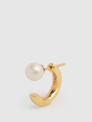 Reiss Jewellery | Frida Maria Black Pearl Earring Gold - Women