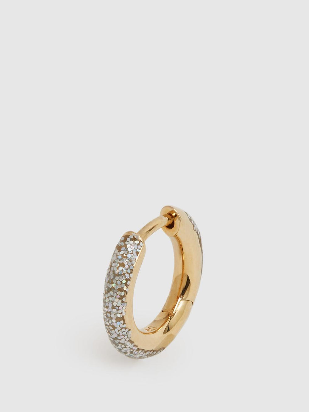 Reiss Jewellery | Kate Maria Black Glitter Huggie Earring Gold - Women