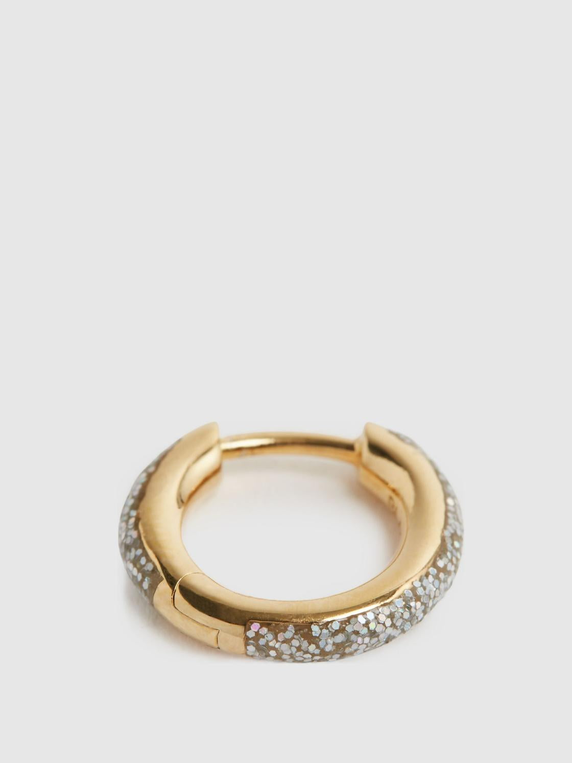 Reiss Jewellery | Kate Maria Black Glitter Huggie Earring Gold - Women